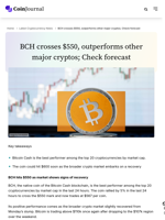 BCH crosses $550, outperforms other major cryptos; Check forecast
