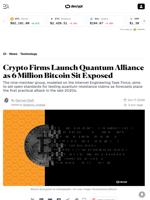 Crypto Firms Launch Quantum Alliance as 6 Million Bitcoin Sit Exposed - Decrypt