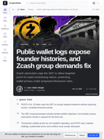 Public wallet logs expose founder histories, and Zcash group demands fix