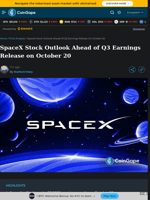 SpaceX Stock Outlook Ahead of Q3 Earnings Release on October 20