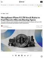 Metaplanet Plans $3.7B Stock Raise to Fuel Massive Bitcoin Buying Spree - Decrypt