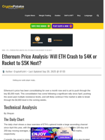 Ethereum Price Analysis: Will ETH Crash to $4K or Rocket to $5K Next?