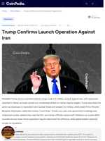 Trump Confirms Launch Operation Against Iran