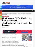 JPMorgan CEO: Fed cuts not assured, stablecoins no threat to banks - The Crypto News Wire