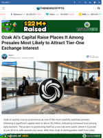 Ozak AI’s Capital Raise Places It Among Presales Most Likely to Attract Tier-One Exchange Interest