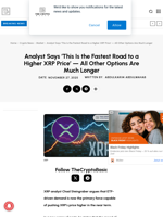 Analyst Says ‘This Is the Fastest Road to a Higher XRP Price’ — All Other Options Are Much Longer