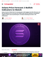 Solana Price Forecast: 3 Bullish Indicators to Watch - Coinspeaker
