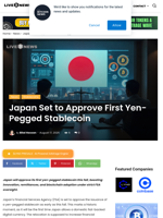 Japan Set to Approve First Yen-Pegged Stablecoin | Live Bitcoin News