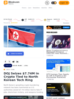 DOJ Seizes $7.74M in Crypto Tied to North Korean Tech Ring – Legal Bitcoin News