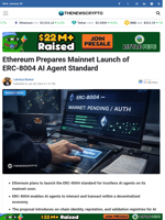 Ethereum Prepares Mainnet Launch of ERC-8004 AI Agent Standard - TheNewsCrypto