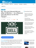 Mt. Gox Just Moved Bitcoin After 4 Months — Is a Massive Sell-Off About to Hit the Market? ⋆ ZyCrypto