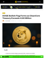 DOGE Bullish Flag Forms as CleanCore Exceeds $160 Million