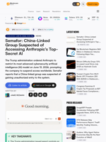 Semafor: China-Linked Group Suspected of Accessing Anthropic's Top-Secret AI – Bitcoin News