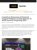 CreateFun Showcases AI-Powered Creative Platform as Gold Sponsor at WOW Summit Hong Kong 2025
