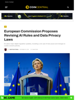 European Commission Proposes Revising AI Rules and Data Privacy Laws - CoinCentral