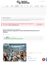 Spain dominates Argentina in tense 2026 World Cup final at 0-0 halftime