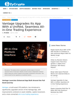 Vantage Upgrades Its App With a Unified, Seamless All-in-One Trading Experience