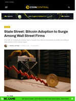 State Street: Bitcoin Adoption to Surge Among Wall Street Firms - CoinCentral