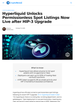 Hyperliquid Unlocks Permissionless Spot Listings Now Live