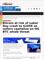 Bitcoin at risk of Labor Day crash to $105K as sellers capitalize on OG BTC whale threat - The Crypto News Wire