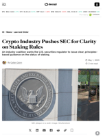 Crypto Industry Pushes SEC for Clarity on Staking Rules - Decrypt