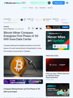 Bitcoin Miner Compass Energizes First Phase of 30 MW Iowa Data Center – Mining Bitcoin News