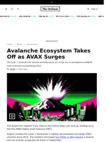 Avalanche Ecosystem Takes Off as AVAX Surges - 