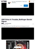 XRP Price in Trouble, Bollinger Bands Signal - U.Today