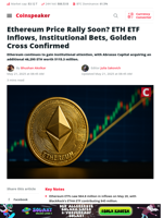 ETH Set to Surge? ETF Inflows and Golden Cross Spark Optimism