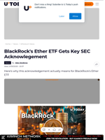 BlackRock's Ether ETF Gets Key SEC Acknowlegement