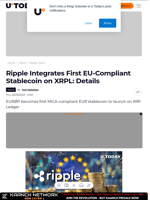 Ripple Integrates First EU-Compliant Stablecoin on XRPL: Details