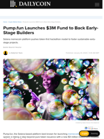 Pump.fun Launches $3M Fund to Back Early-Stage Builders - DailyCoin