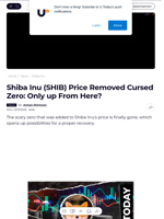 Shiba Inu (SHIB) Price Removed Cursed Zero: Only up From Here? - U.Today