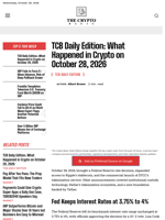 TCB Daily Edition: What Happened in Crypto on October 28, 2026