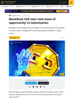BlackRock Sees Tokenization as Next Big Opportunity in Finance