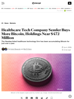 Healthcare Tech Company Semler Buys More Bitcoin, Holdings Near $472 Million - Decrypt