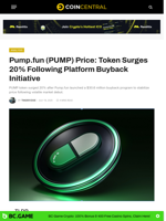 Pump.fun (PUMP) Price: Token Surges 20% Following Platform Buyback Initiative - CoinCentral