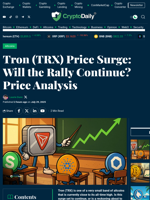Tron (TRX) Price Surge: Will the Rally Continue? Price Analysis - Crypto Daily
