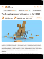 Top 6 crypto presales taking place in April 2026 - AMBCrypto