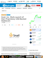 Snail, Inc. Mulls Launch of Own Proprietary USD-Backed Stablecoin