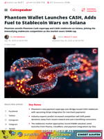 Phantom Wallet Launches CASH, Adds Fuel to Stablecoin Wars on Solana - Coinspeaker