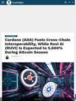 Cardano (ADA) Fuels Cross-Chain Interoperability, While Ruvi AI (RUVI) Is Expected to 5,600% During Altcoin Season - TechBullion