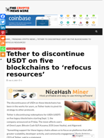Tether to discontinue USDT on five blockchains to 'refocus resources' - The Crypto News Wire