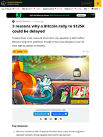 Bitcoin Rally To $125K Challenged By Weak Jobs Data, Traders’ Fear