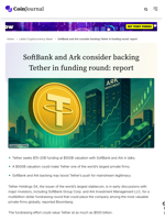 SoftBank and Ark consider backing Tether in funding round: report - CoinJournal