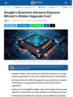 Google's Quantum Advance Exposes Bitcoin's Hidden Upgrade Cost - Crypto News Flash