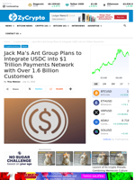 Jack Ma’s Ant Group Plans to Integrate USDC into $1 Trillion Payments Network with Over 1.6 Billion Customers ⋆ ZyCrypto