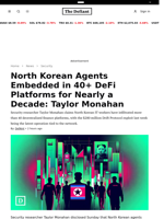 North Korean Agents Embedded in 40+ DeFi Platforms for Nearly a Decade: Taylor Monahan - 