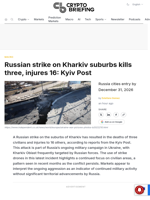 Russian strike on Kharkiv suburbs kills three, injures 16: Kyiv Post