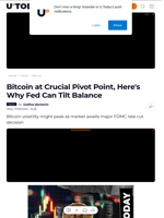 Bitcoin at Crucial Pivot Point, Here's Why Fed Can Tilt Balance - U.Today